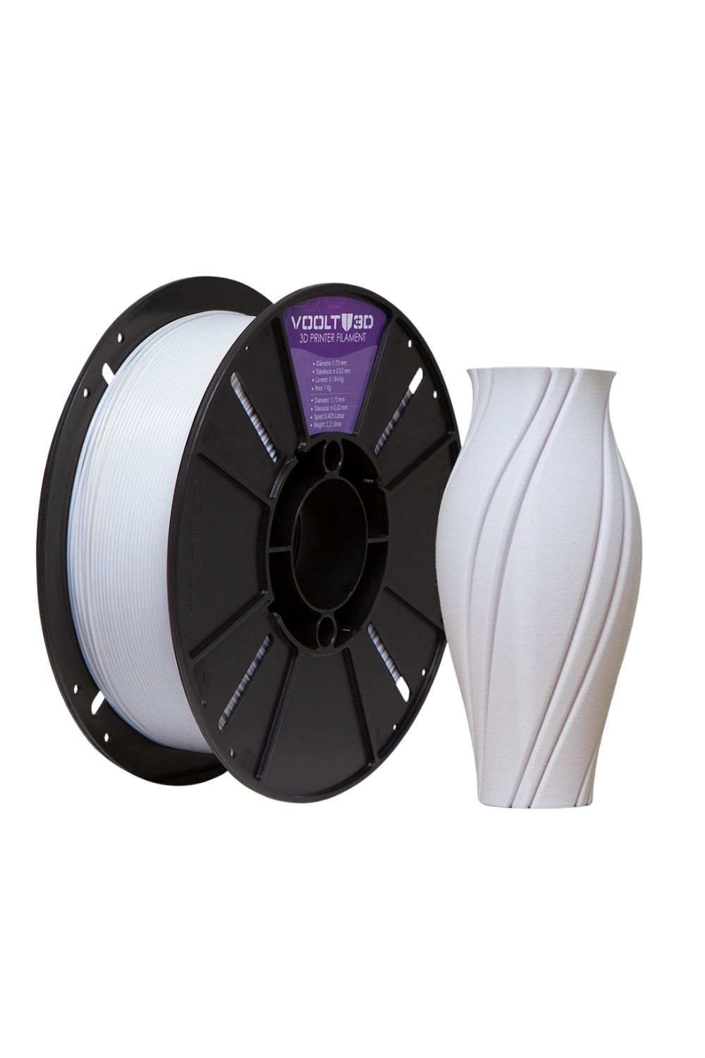 FILAMENTO-1e75mm-voolt-branco-dental Filamento PLA 1.75mm 1kg – Branco Premium - Imagem 1