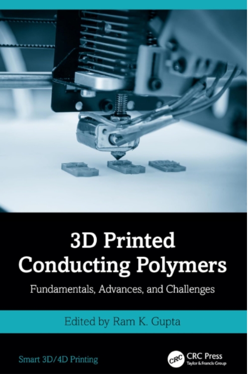 LIVRO-amazon-3d-printed-conducting- polymers Capa do livro 3D Printed Conducting Polymers: Fundamentals, Advances, and Challenges, editado por Ram K. Gupta.