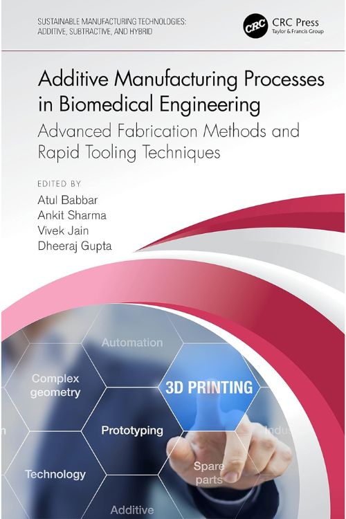 Capa do livro Additive Manufacturing Processes in Biomedical Engineering (Sustainable Manufacturing Technologies). Manufatura aditiva engenharia biomédica impressão 3D