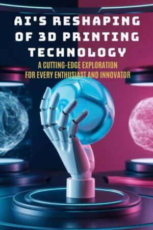 Capa do livro AI's Reshaping of 3D Printing Technology mostrando uma fusão visual entre redes neurais digitais e uma estrutura impressa em 3D.